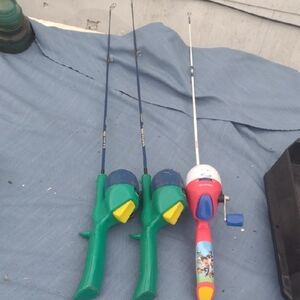 Kids Fishing Rod Set - Green and Blue(3)